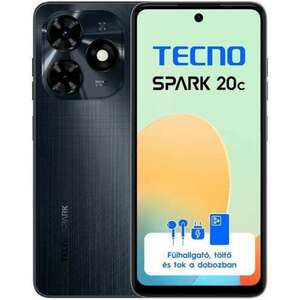 TECNO Mobile SPARK 20C 16, 8 cm (6.6") Dual SIM Android 13 4G USB C-típus 8 GB 128 GB 5000 mAh Fekete kép