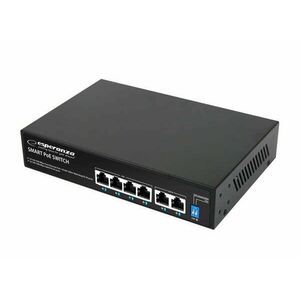 Esperanza ENS107, Goliath, Ethernet, 4xPOE, 2xUplink, 10/100/1000 Mbps, Fekete, Switch kép