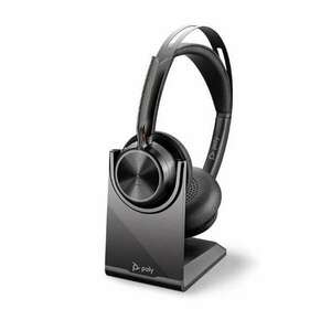 POLY Voyager Focus 2 UC Headset Vezetékes és vezeték nélküli Fejpánt Iroda/telefonos ügyfélközpont USB A típus Bluetooth Dokkoló Fekete (213727-01) kép