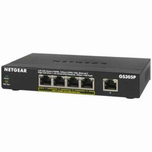 NETGEAR GS305Pv2 Beállítást nem igénylő (unmanaged) Gigabit Ethernet (10/100/1000) Ethernet-áramellátás (PoE) támogatása Fekete (GS305P-200PES) kép