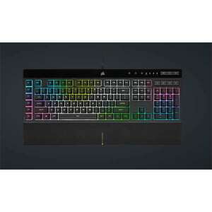 Corsair vezetékes billentyűzet gaming, k55 rgb pro xt, 6 programozható billentyű, cseppálló, csuklótámasz, us, fekete CH-9226715-NA kép