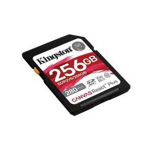 Kingston 256GB SDXC Canvas React Plus Class 10 UHS-II U3 V60 kép