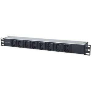 Manhattan elosztó - 19" 1U Rackmount elosztó, 8db C13 aljzat kiesés gátlóval (Anti-Shedding), 2m eltávolítható kábel kép