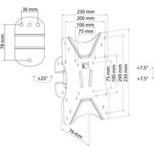 Schwaiger LWHT2725 513 13"-27" LCD TV/Monitor dönthető fali tartó Fekete kép