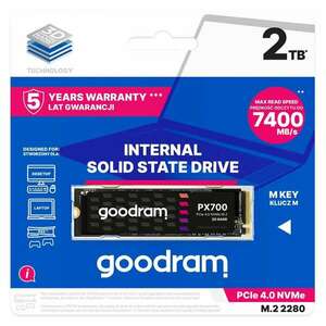 Goodram PX700 SSD SSDPR-PX700-02T-80 M.2 2, 05 TB PCI Express 4.0 3D NAND NVMe Belső SSD kép