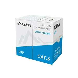 Lanberg UTP CAT6 LAN kábel 305m Szürke (LCU6-11CU-0305-S) kép