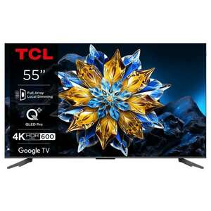 TCL 55C655 Pro Smart LED Televízió, 139 cm, 4K, QLED, HDR, Google TV kép