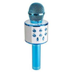 Karaoke mikrofon beépített hangszóróval, vezeték nélküli, Bluetooth, SD kártya, USB, AUX, kék kép