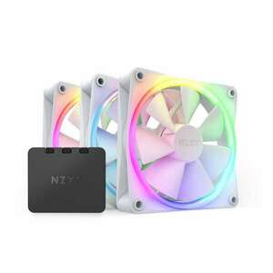 NZXT F120 RGB Triple Pack ház hűtő ventilátor 3db, 12cm fehér + vezérlő (RF-R12TF-W1) (RF-R12TF-W1) kép