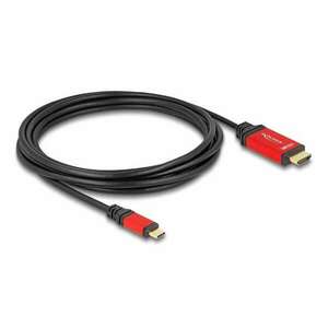 Delock USB Type-C - HDMI kábel (DP Alt Mode) 8K 60 Hz-hez HDR 3m piros (80097) (DE80097) kép