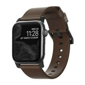 Nomad Leather Strap Brown, black - Apple Watch Ultra (49mm) 8/7 (45mm)/6/SE/5/4 (44mm)/3/2/1 (42mm) kép