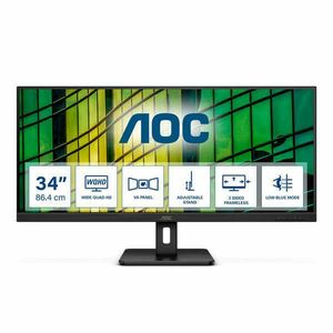 AOC VA monitor 34" U34E2M, 3440x1440, 21: 9, 300cd/m2, 4ms, 2xHDMI/DisplayPort kép