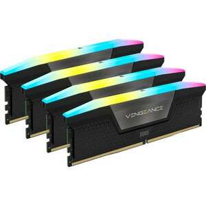 Corsair 64GB / 5600 Vengeance RGB Black DDR5 RAM KIT (4x16GB) kép