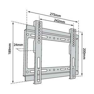 TB 250 42" LCD TV/Monitor fali tartó - Fekete (1 kijelző) kép