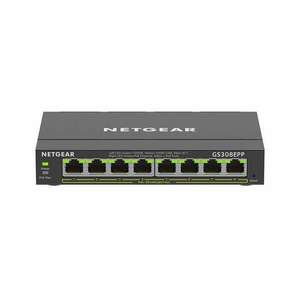 NETGEAR 8-Port High-Power PoE+ Plus (GS308EPP) Vezérelt L2/L3 Gigabit Ethernet PoE Fekete switch kép