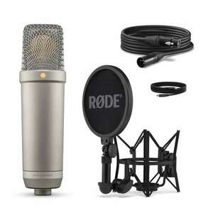 RØDE NT1 GEN5, nagymembrános kardioid kondenzátor stúdió mikrofon csomag, XLR és USB csatlakozókkal, ezüst kép