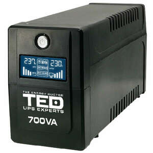 UPS 700VA / 400W LCD kijelző Line Interactive stabilizátorral 2 kimenet schuko TED UPS Expert TED001559 kép