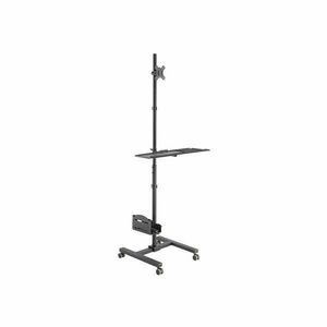 Equip Munkaállomás állvány - 650171 (17"-32", 1 monitor, dönthető, forgatható, gurulós, Max.: 8kg, fekete) kép