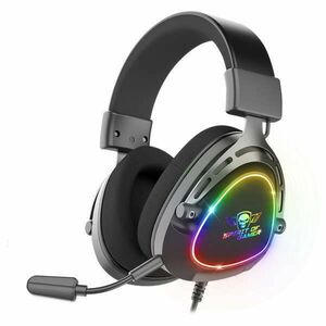 Spirit of Gamer Fejhallgató - ELITE H40 Black (MultiPlatform, RGB, 3.5mm Jack, mikrofon, hangerőszabályzó, nagy-párnás) kép