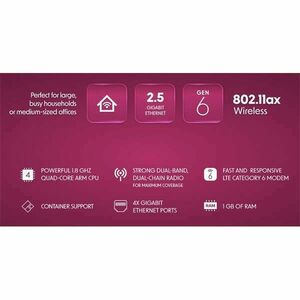 MIKROTIK Wireless Router DualBand, 4x1000Mbps+ 1x2, 5Gbps, AX1800, Chateau LTE6 ax, 1xMicroSIM, Asztali kép