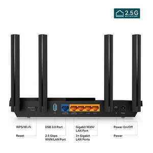 TP-LINK Wireless Router Dual Band AX3000 1xWAN(1000Mbps) + 4xLAN(1000Mbps) + 1xUSB, Archer AX55 PRO kép