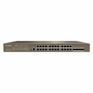 IP-COM Switch Vezérelhető PoE - G5328P-24-410W (L3; 24x1Gbps + 4xSFP port; 24 af/at PoE+ port; 370W; rack-mount) kép