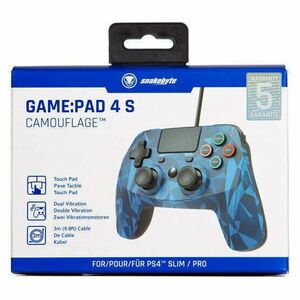 GP Snakebyte PS4 GamePad 4 S - vezetékes kontroller - terepmintás kék kép