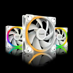 Be Quiet! Cooler 12cm - LIGHT WINGS WHITE 120mm PWM Triple Pack (RGB, 1700rpm, 20, 6dB, fehér) kép