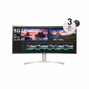 LG Monitor 38" - 38WN95CP-W (IPS; Ívelt; 21: 9; QHD+ 3840x1600; 1ms; 144Hz; 450cd; HDMI; DP; TB; USB; Spk; HDR600; GSync) kép