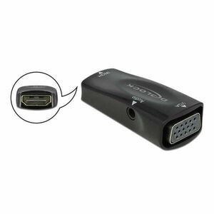 DeLock HDMI-A female to VGA female 1080p with Audio Adapter kép