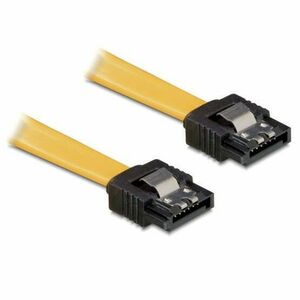 DeLock SATA 20cm straight/straight metal yellow Cable kép