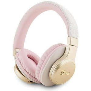 Guess Bluetooth on-ear headphones GUBH604GEMP pink/pink 4G Script kép