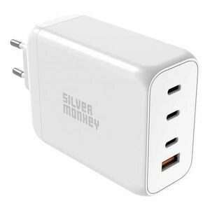 Silver Monkey SMA154 200W GaN charger 3xUSB-C PD USB-A QC 3.0 - white kép