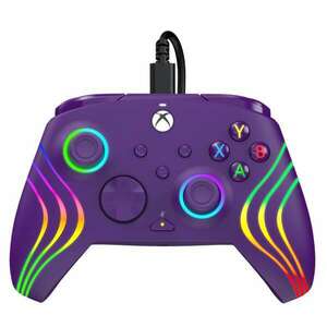 PDP Afterglow Wave Xbox Series X|S/Xbox One/PC RGB LED lila vezetékes kontroller kép