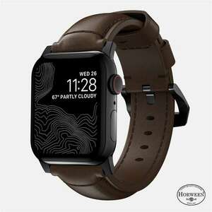 Nomad Traditional Band Apple Watch S4/S5/S6/S7/S8/S9/SE/Ultra Bőr zsíj 42/44/45/49mm - Barna/Fekete (NM1A4RBT00) kép