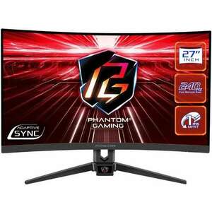 ASROCK PG27F15RS1A Gaming Monitor 27" VA, 1920x1080, HDMI/Displayport, 240Hz, HDR, Hajlított kép