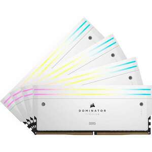 Corsair 64GB / 6400 Dominator Titanium RGB White (Intel XMP) DDR5 RAM KIT (4x16GB) (CMP64GX5M4B6400C32W) kép