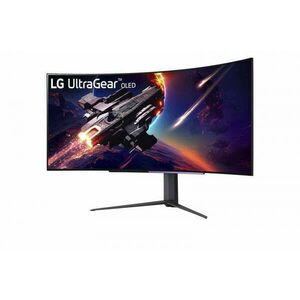 LG Monitor 45" Gamer - 45GR95QE-B (OLED; 21: 9; 3440x1440; 240Hz; 0.03ms; 200cd; HDMIx2; DP; USB; G-Sync; HDR, Mag.áll) kép