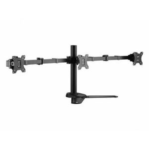 Equip Monitor Asztali konzol - 650125 (17"-27", 3 monitor, dönthető, forgatható, állítható magasság, Max.: 3x 7kg, fekete) kép