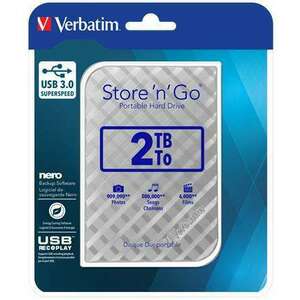 2, 5" HDD (merevlemez), 2TB, USB 3.0, VERBATIM "Store n Go", ezüst kép