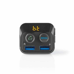 Nedis Car Audio FM Transmitter Rögzített | Kéz nélküli hívás | 1.0 " | LCD Képernyő | Bluetooth® | 5.0 V DC / 1.0 A / 5.0 V DC / 2.4 A | Basszus kiemelés | Google Assistant / Siri kép