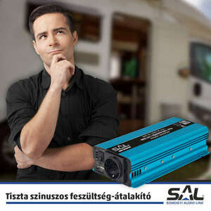 SAL SAI500TS feszültség átalakító, autós feszültség átalakító 100% SINUS INVERTER SAI 500TS valós szinuszos inverter 500/1000w 12v-230v tiszta szinuszos inverter autós inverter kép