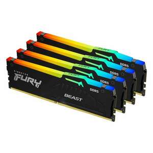 Kingston 128GB / 5600 Fury Beast RGB Black (Intel XMP) DDR5 RAM KIT (4x32GB) kép