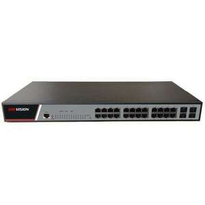 Hikvision 10/100/1000 24x port + 4x Gigabit Fiber Optic switch (DS-3E2528) kép