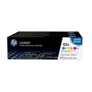 HP CF373AM No.125A CB541 +CB542 + CB543 Multipack Cyan Magenta Yellow lézertoner eredeti 3X1, 4K kép