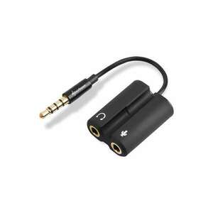 Sharkoon Átalakító - PMP35 (3, 5mm TRRS jack - 3, 5mm audio + mikrofon jack; fekete) kép