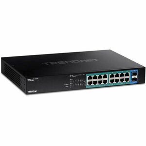 Trendnet TPE-TG182 hálózati kapcsoló Gigabit Ethernet (10/100/1000) Ethernet-áramellátás (PoE) támogatása 1U Fekete kép