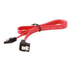 GEMBIRD CC-SATAM-DATA90-0.1M Gembird Serial ATA III 10 cm Data Cable with 90 degree bent, metal clips, red kép