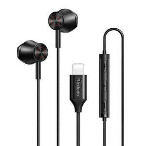 Wired earphones Mcdodo HP-4080, lightning (black) kép