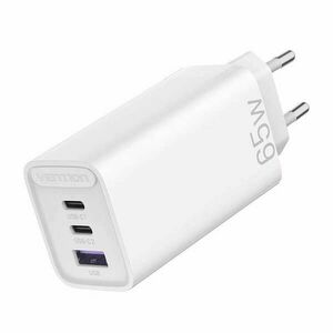 Fali töltő EU 2xUSB-C (65W/30W USB-A (30W Vention, FEDW0-EU, 2.4A, PD 3.0) (FEDW0-EU) kép